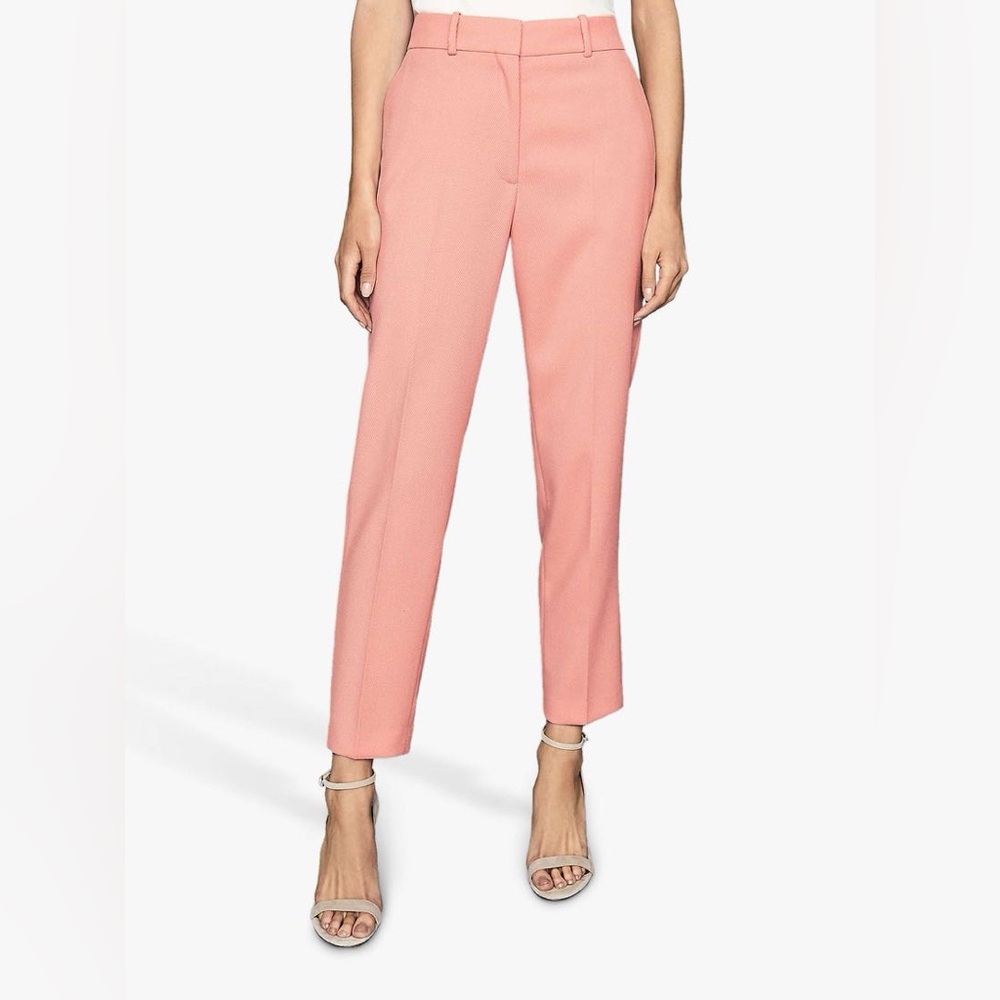 Reiss Coral Pink Tailored Women's Trousers - Picture 2 of 9